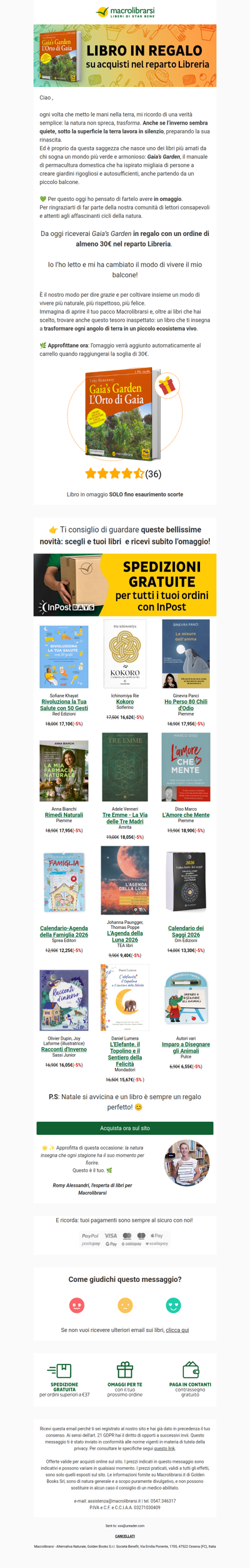 📚 In Regalo: L'orto di Gaia sui tuoi acquisti nel reparto Libreria!