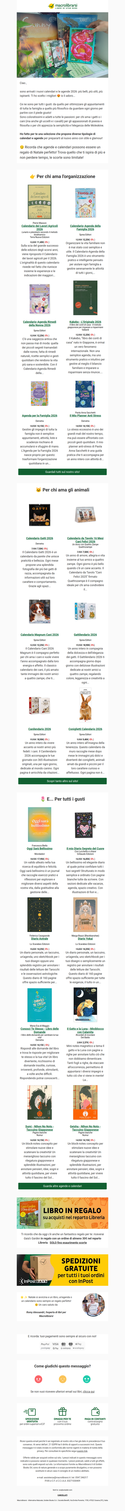 ✨ Sono arrivati i Calendari  e le Agende 2026: trova quello perfetto per te