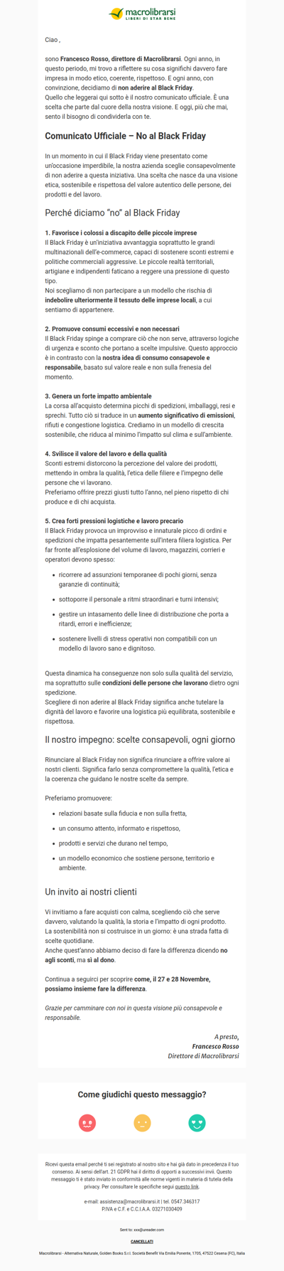 🚫Il Black Friday non fa per noi (e forse nemmeno per te)