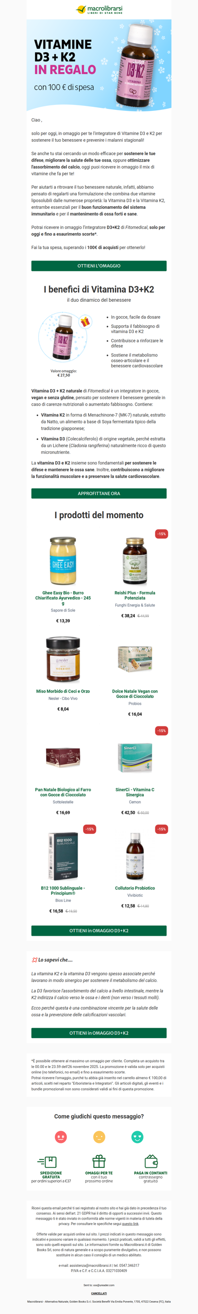 🎁Un OMAGGIO per le difese ti aspetta nel tuo carrello!