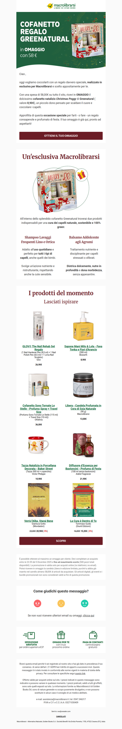 🎁Omaggio esclusivo: il cofanetto Greenatural GRATIS per te