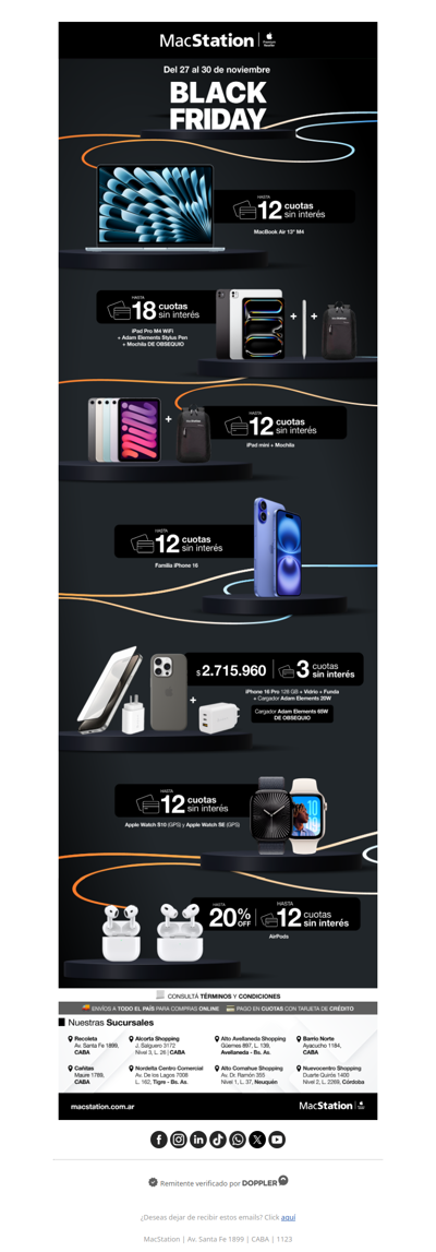 ¡Llegó Black Friday! Hasta 18 cuotas sin interés🔥