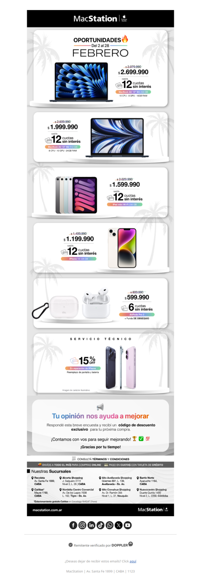 Febrero con oportunidades: hasta 12 cuotas sin interés🔥