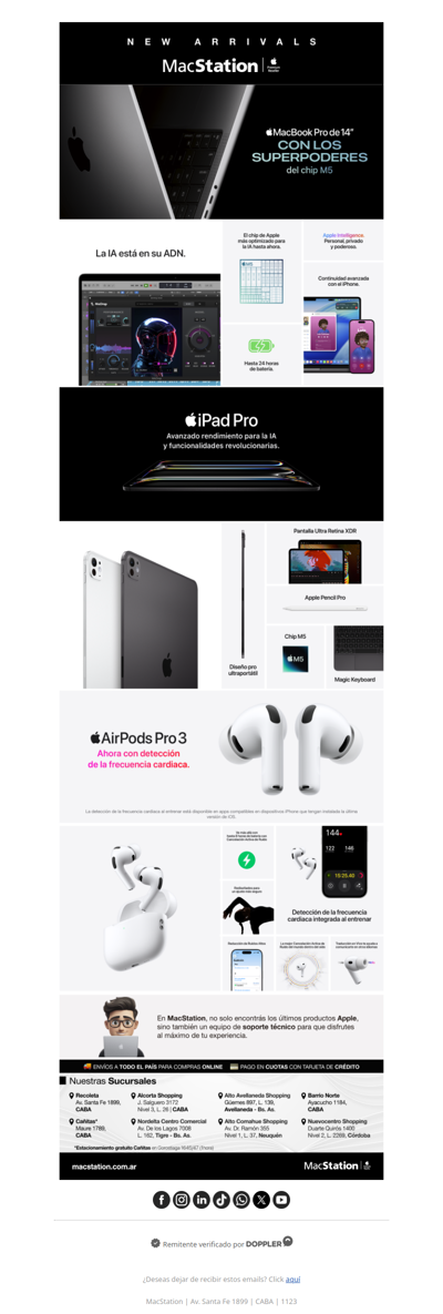 MacBook Pro M5, iPad Pro M5 y AirPods Pro 3 ya están en MacStation 🚀
