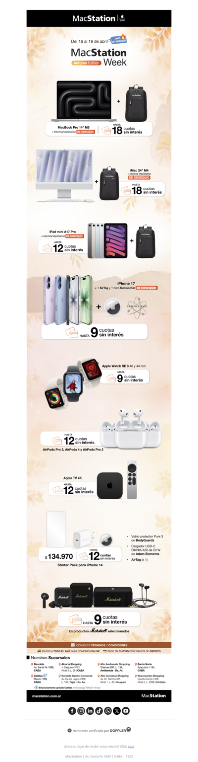 Nos extendimos: Hasta 18 cuotas sin interés en MacStation Week🔥