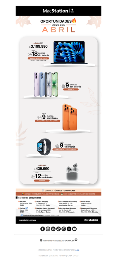 Abril con oportunidades: hasta 18 cuotas sin interés🔥