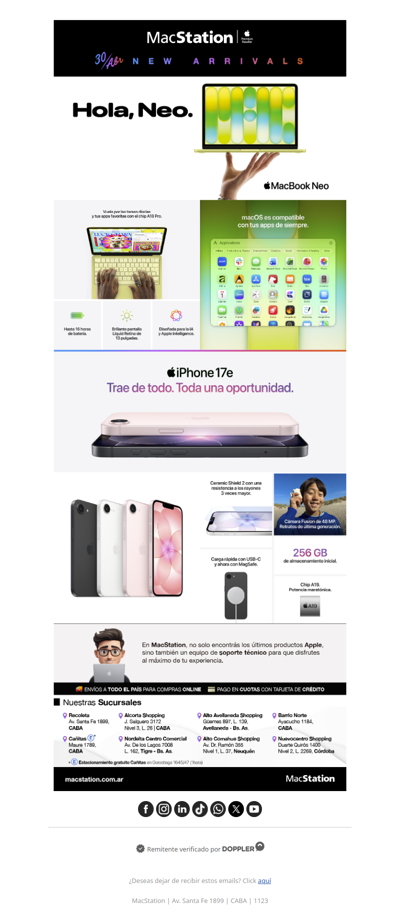 MacBook Neo y iPhone 17e ya están en MacStation 🚀