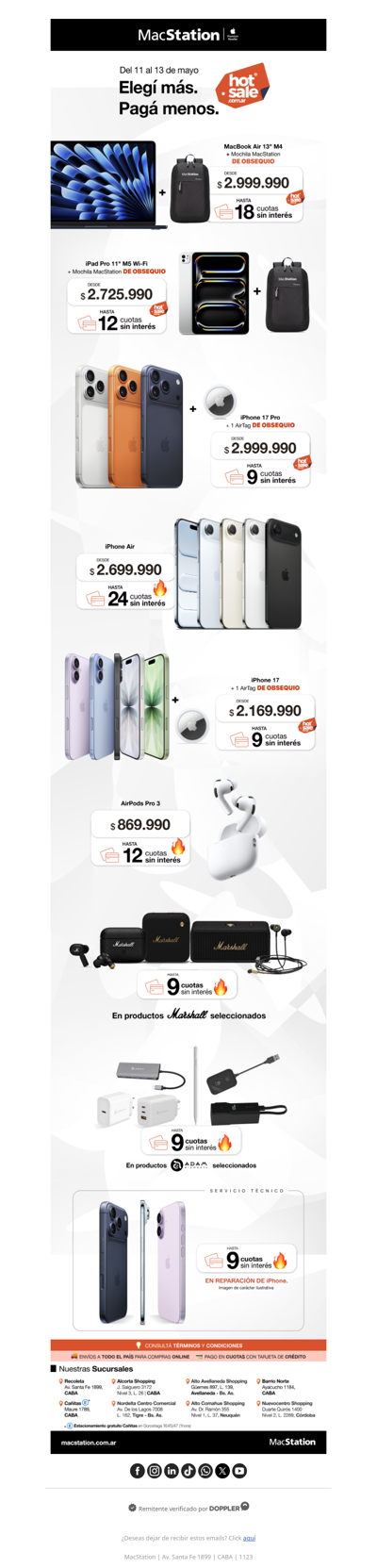 Llegó el Hot Sale: hasta 24 cuotas sin interés🔥