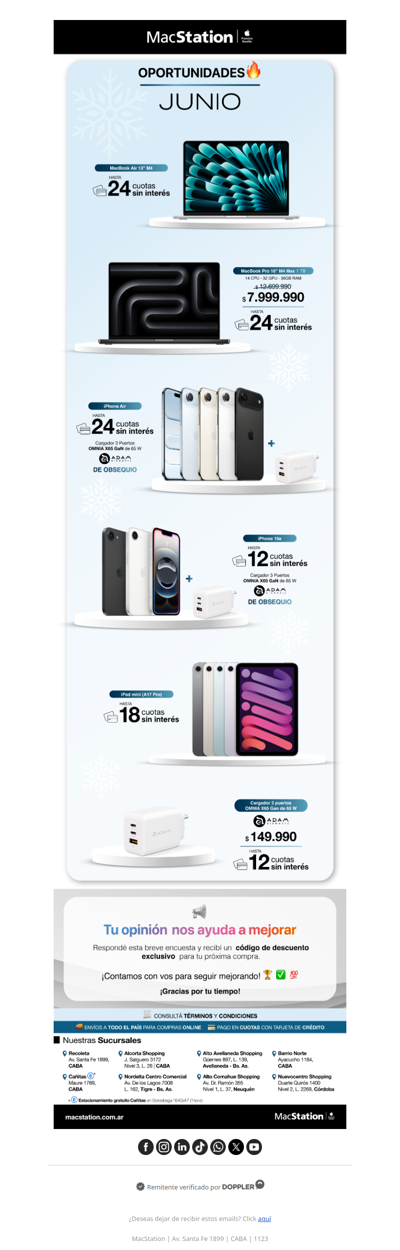 Junio con oportunidades: hasta 24 cuotas sin interés🔥