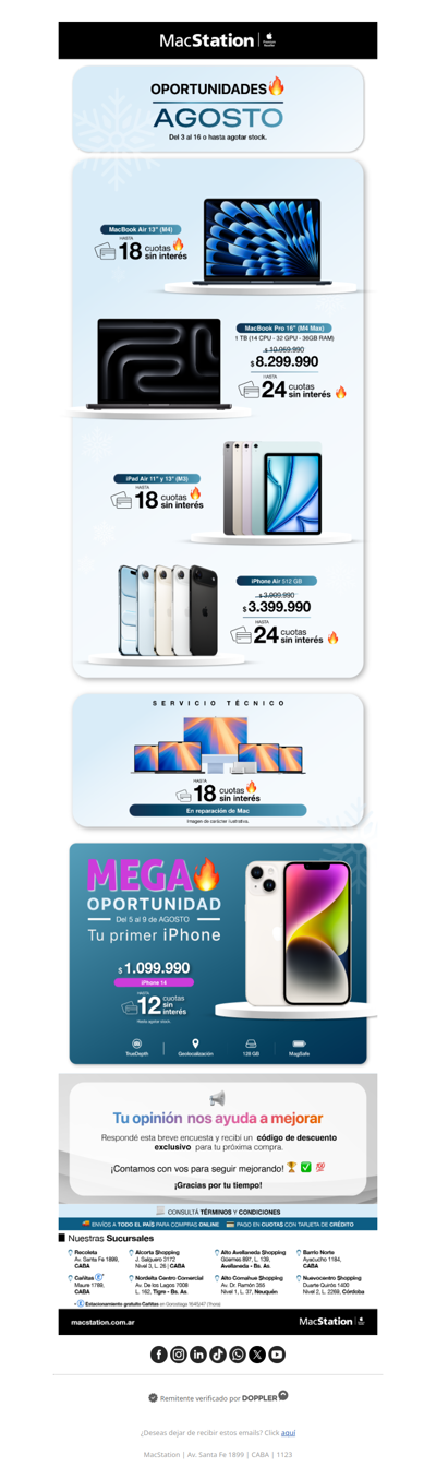 Agosto con oportunidades: hasta 24 cuotas sin interés🔥