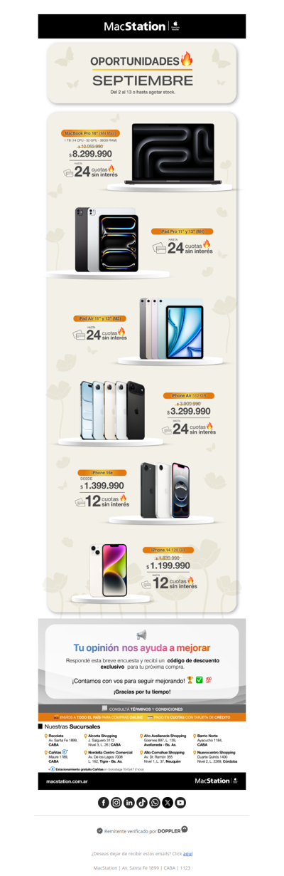 Septiembre con oportunidades: hasta 24 cuotas sin interés🔥
