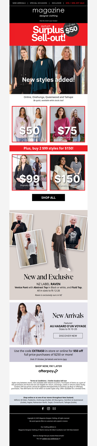 🔴 From $50, new styles added to Outlet Sell-out!