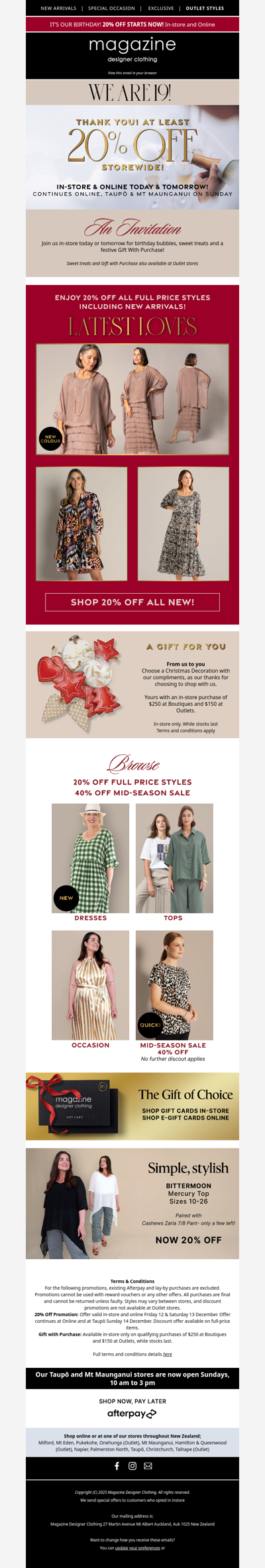 🥂 At least 20% off storewide!