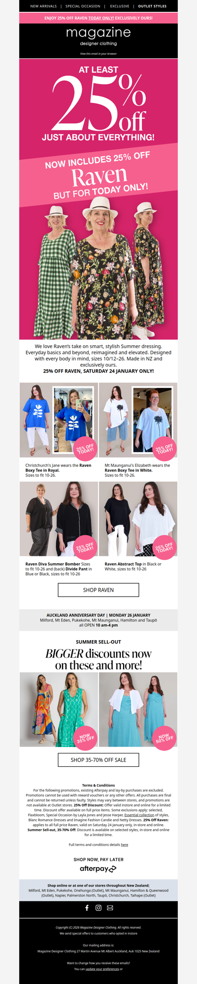 👗 TODAY Raven now 25% off, but for 1 day only!