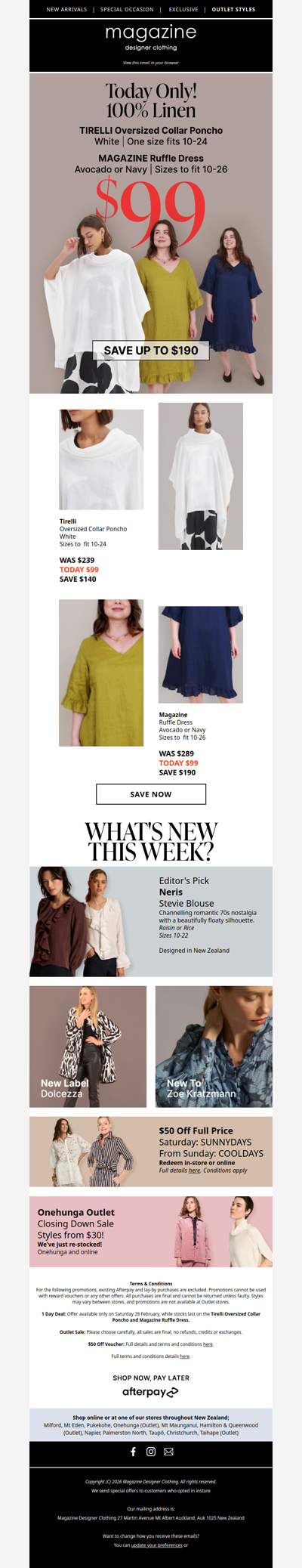 ♥️ TODAY $99 Linen. Sz 10-24/26