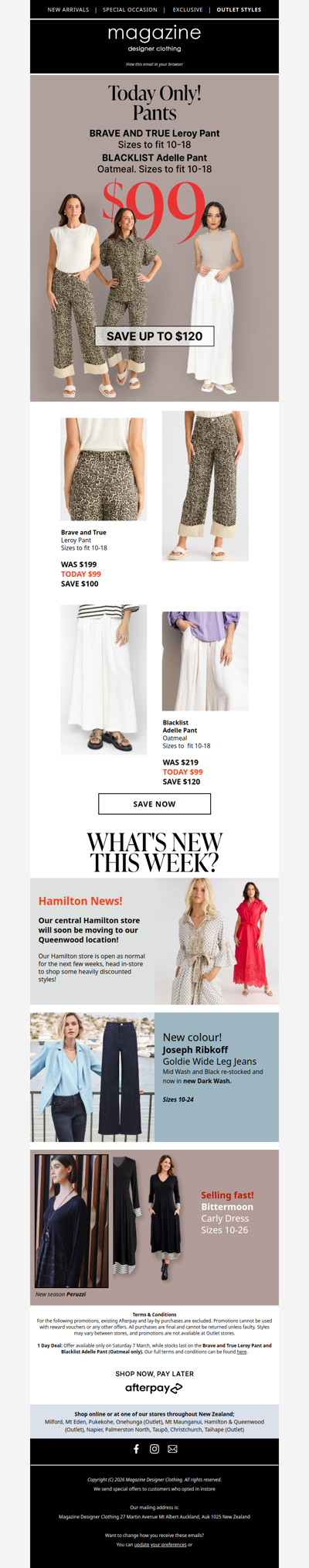 🟡 $99 Pants Today! Save up to $120