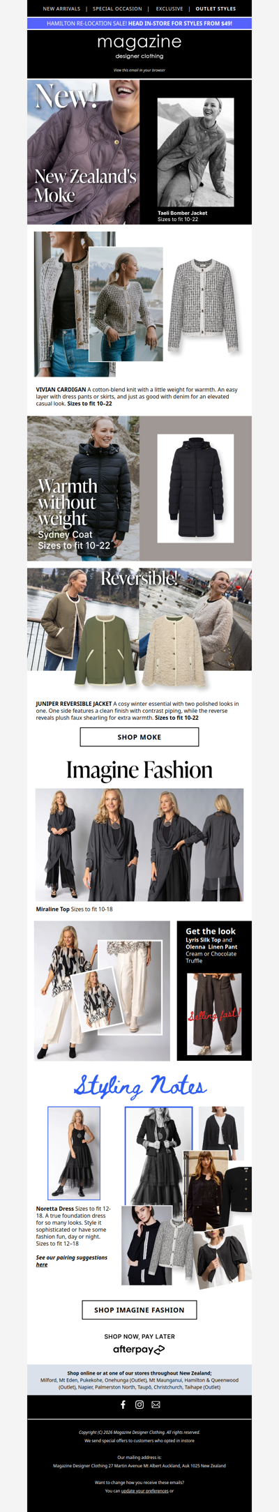 New! NZ's Moke, Warm + Wearable