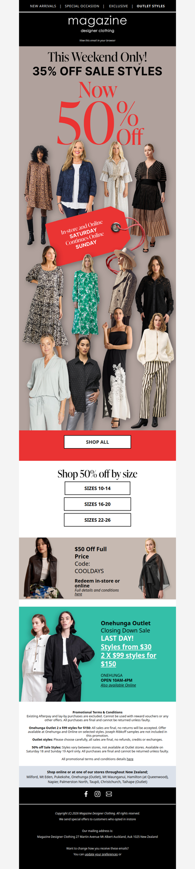 💃35% off NOW 50% OFF! Sat/Sun only