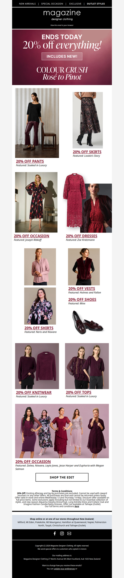 💃 20% Off Ends Today!