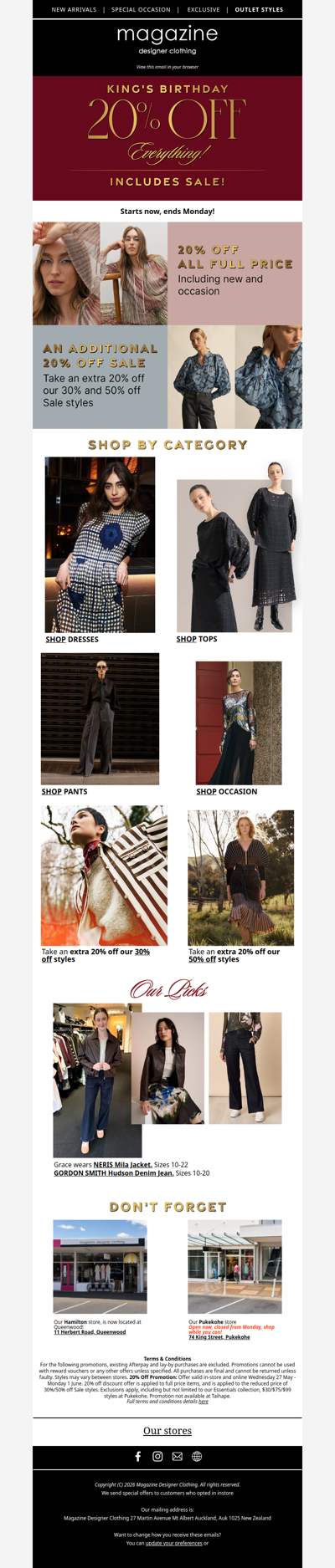 20% Off Everything INCLUDING SALE!