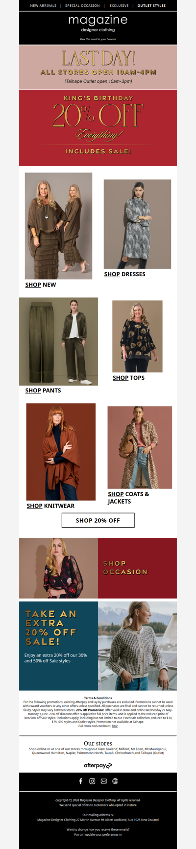 Last Day! 20% Off Everything, Even Sale!