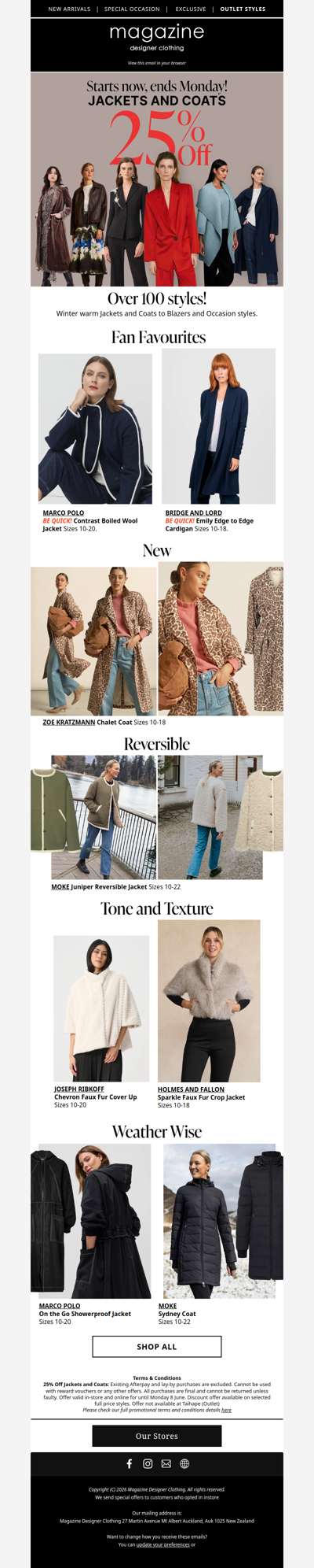 25% Off Coats + Jackets! 📣 100+ Styles!