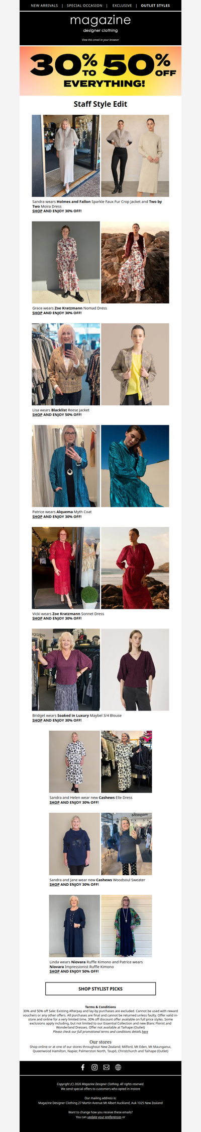 30-50% Off Staff Style Edit!