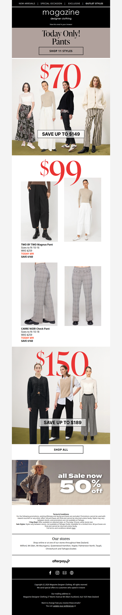 TODAY: Pants from $70! 🖤