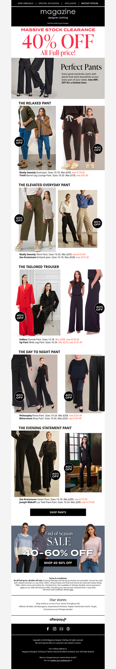 🖤 The Pants Edit | 40% OFF Full-Price Fashion