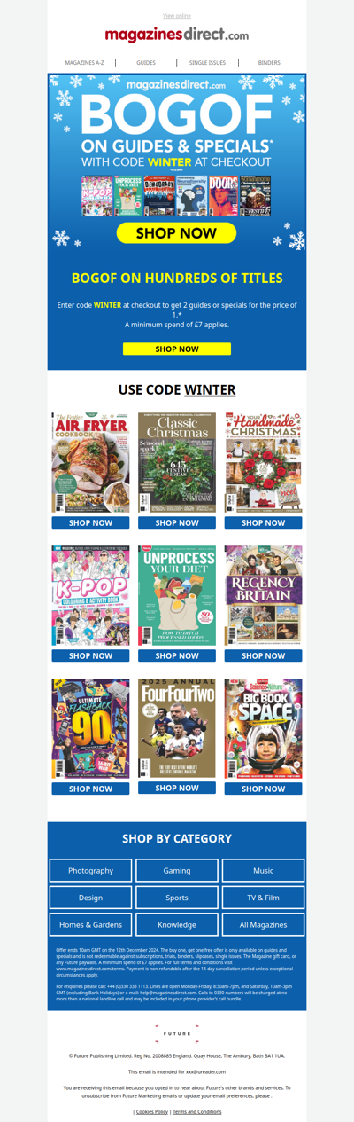 ❄️ BOGOF on guides and specials