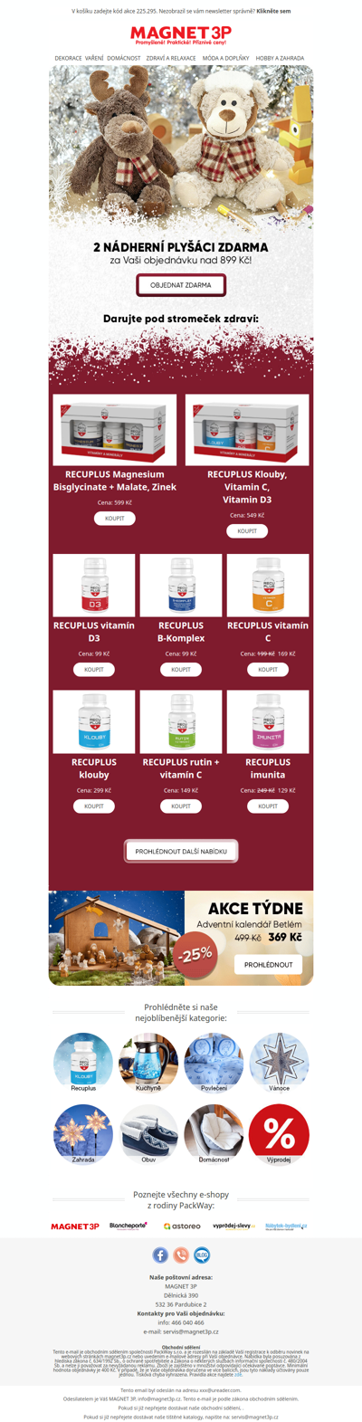 Obdarujte zdravím – tipy na vánoční dárky RECUPLUS