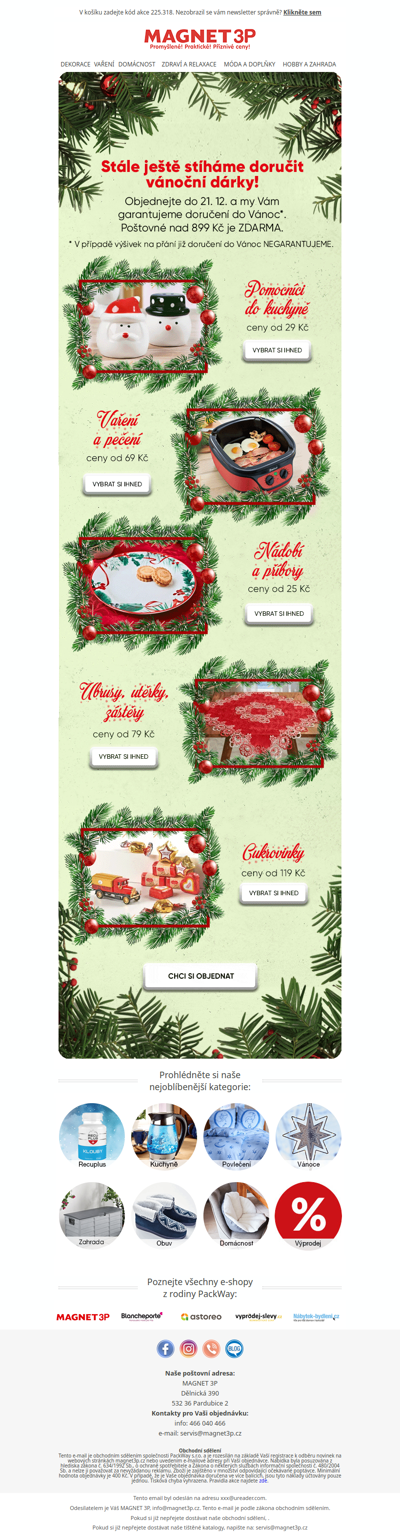 Stále stíháme doručit🌲dárky, zdarma!