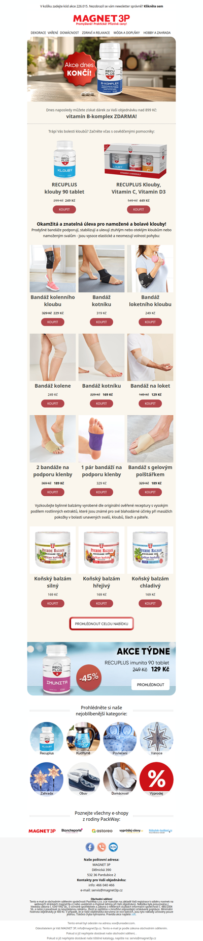 Dnes naposledy: Balení 💊 B zdarma