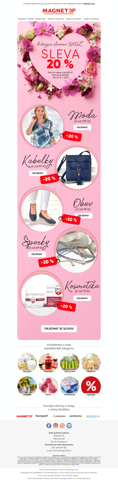 💃 Dámské nákupy ► začínají se slevou -20 %