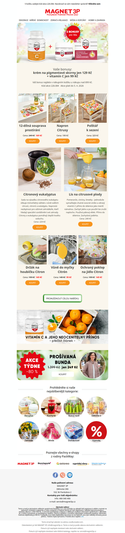 2× radost: Vitamín C za polovinu + krém zdarma