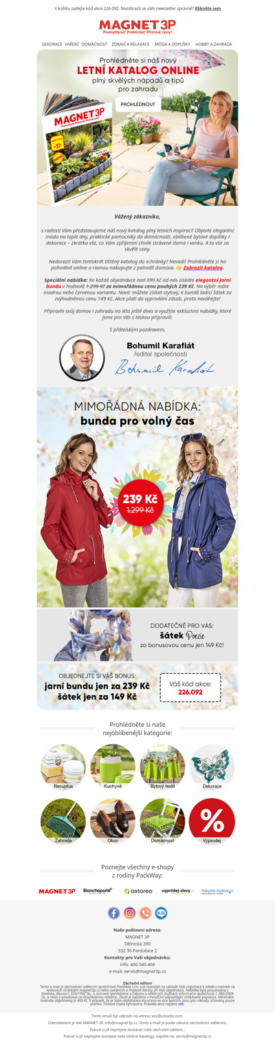 Vážený zákazníku, nový letní katalog je tady