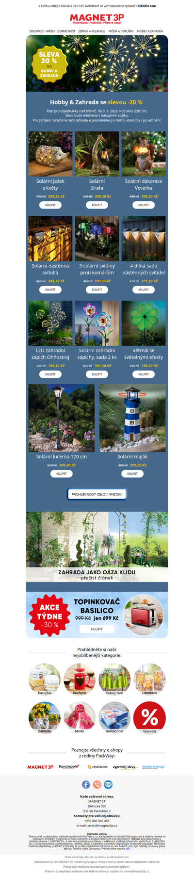 Hobby & Zahrada se slevou -20 %