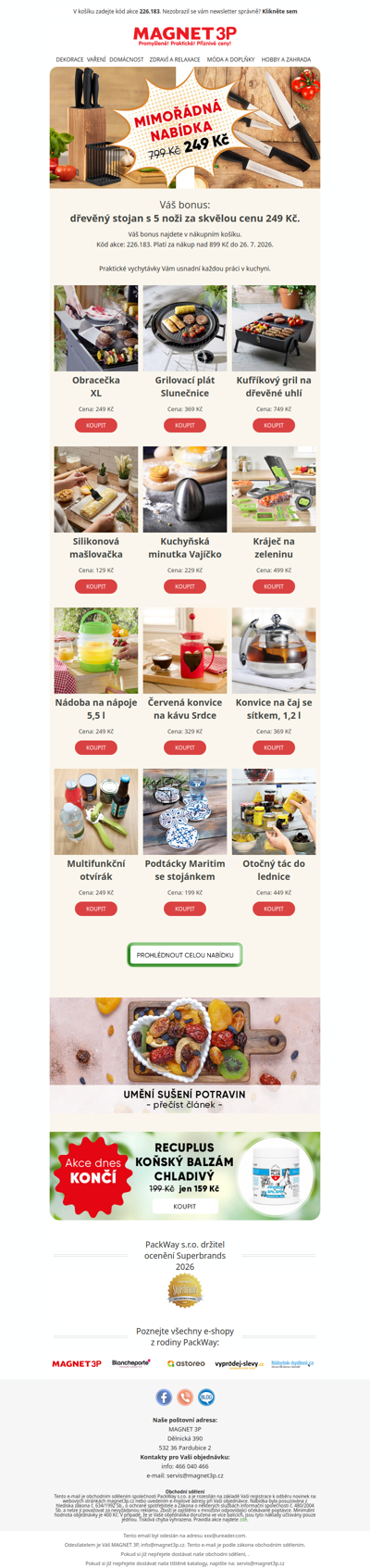 Jen 249 Kč: 5 nožů v elegantním stojanu