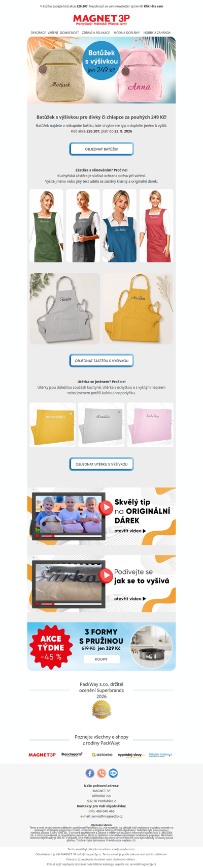 🎒 Dětský batoh s výšivkou za akčních 249 Kč