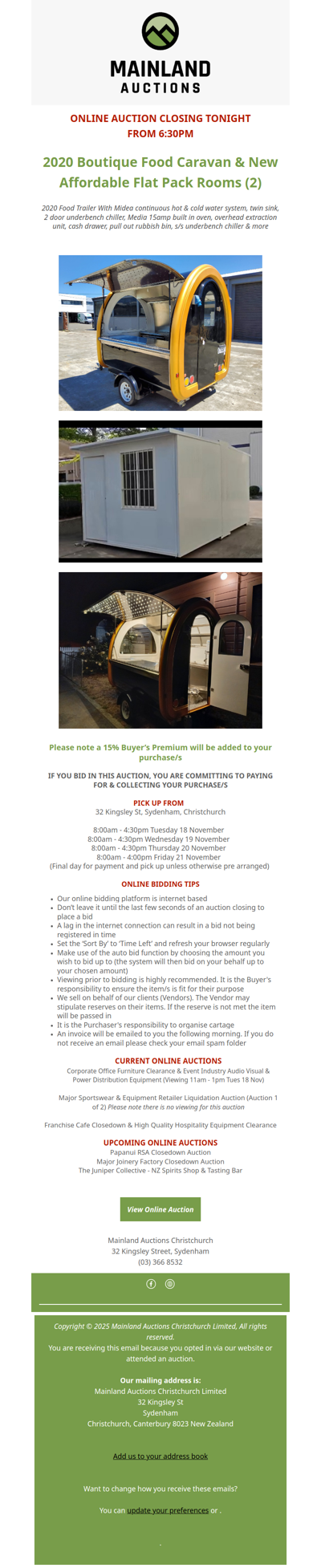 2020 Boutique Food Caravan & New Affordable Flat Pack Rooms