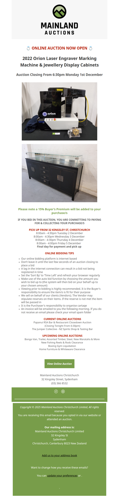 2022 Orion Laser Engraver Marking Machine & Jewelry Display Cabinets