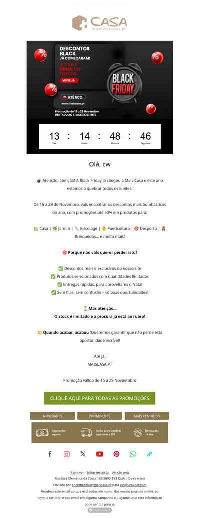 Olá cw. 🔥 A maior BLACK da história já começou!