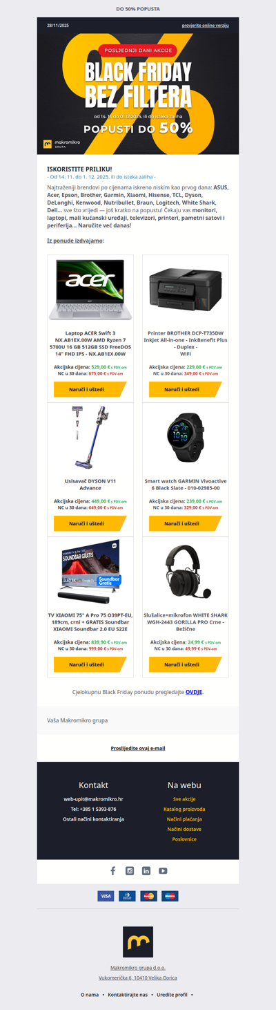 BLACK FRIDAY | POSLJEDNJI DANI