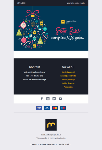 Sretne blagdane želi Vam Makromikro grupa!