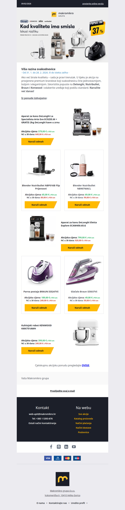 AKCIJA | De’Longhi, Kenwood, Braun i Nutribullet