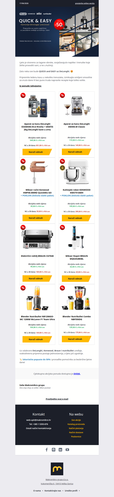 QUICK and EASY ljeto uz popuste na DeLonghi!