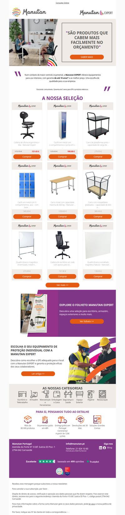 Poupe no seu orçamento de 2026 com produtos Manutan Expert