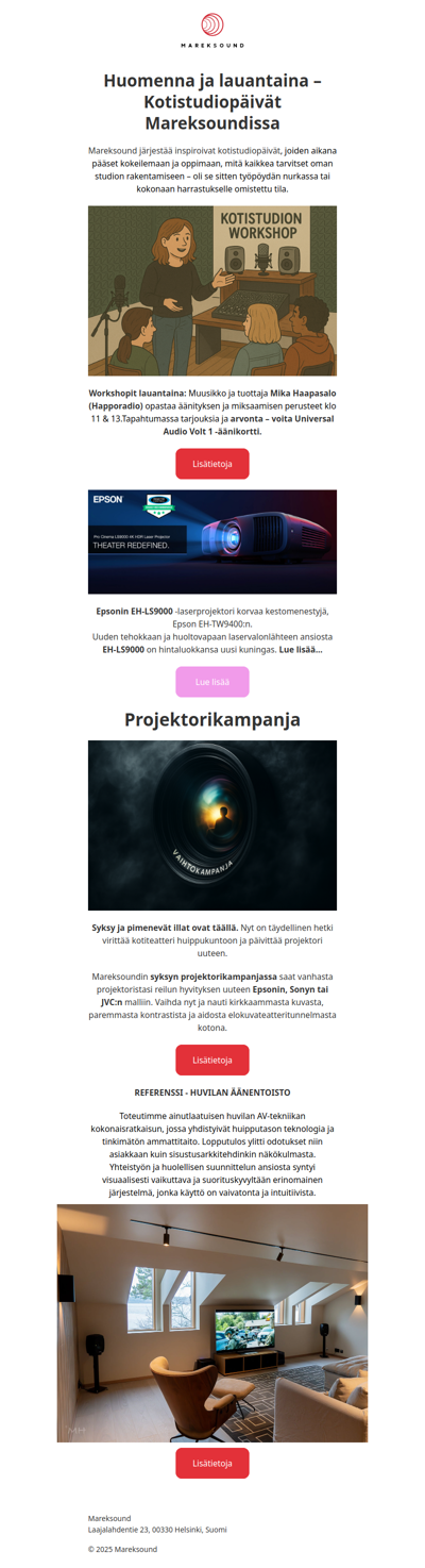 Kotistudiopäivät huomenna ja lauantaina, tervetuloa!