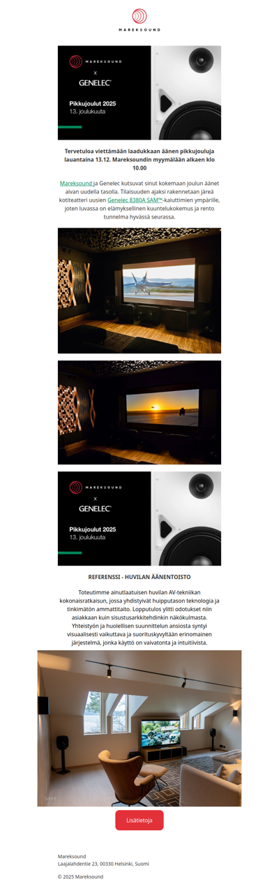 Tervetuloa Mareksoundin pikkujouluihin nyt lauantaina