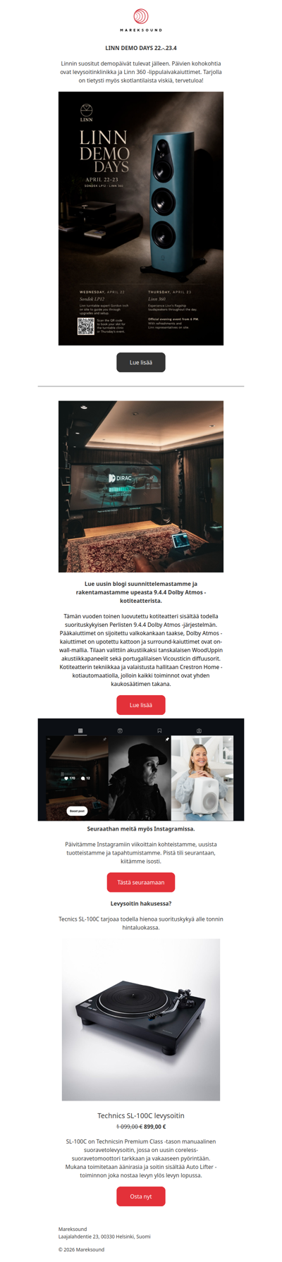 Viskiä ja High-Endiä Mareksoundissa